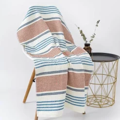 Wrap u0026 Relax Bettzeug-Saugfähiges Badetuch aus weicher Baumwolle mit Wabenstreifen – 70 x 140 cm