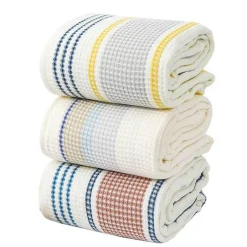 Wrap u0026 Relax Bettzeug-Saugfähiges Badetuch aus weicher Baumwolle mit Wabenstreifen – 70 x 140 cm