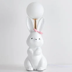 Illuminate Home Beleuchtung-Schicke Tischlampe mit Kaninchenfedern – dekorative Akzentbeleuchtung