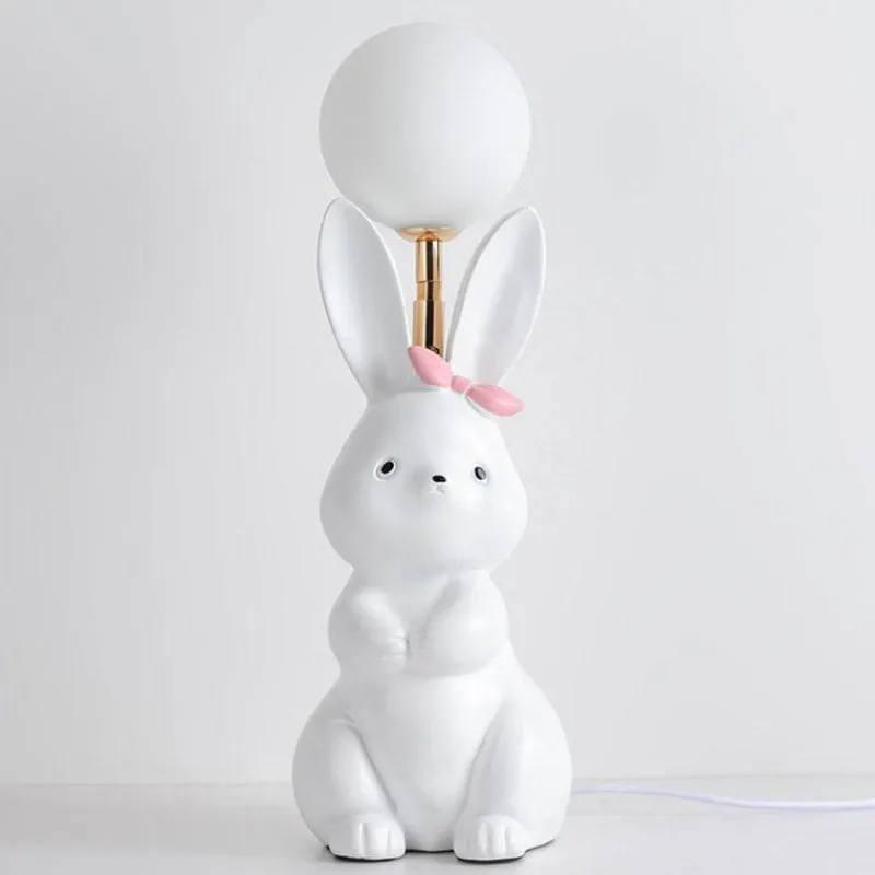 Illuminate Home Beleuchtung-Schicke Tischlampe mit Kaninchenfedern – dekorative Akzentbeleuchtung