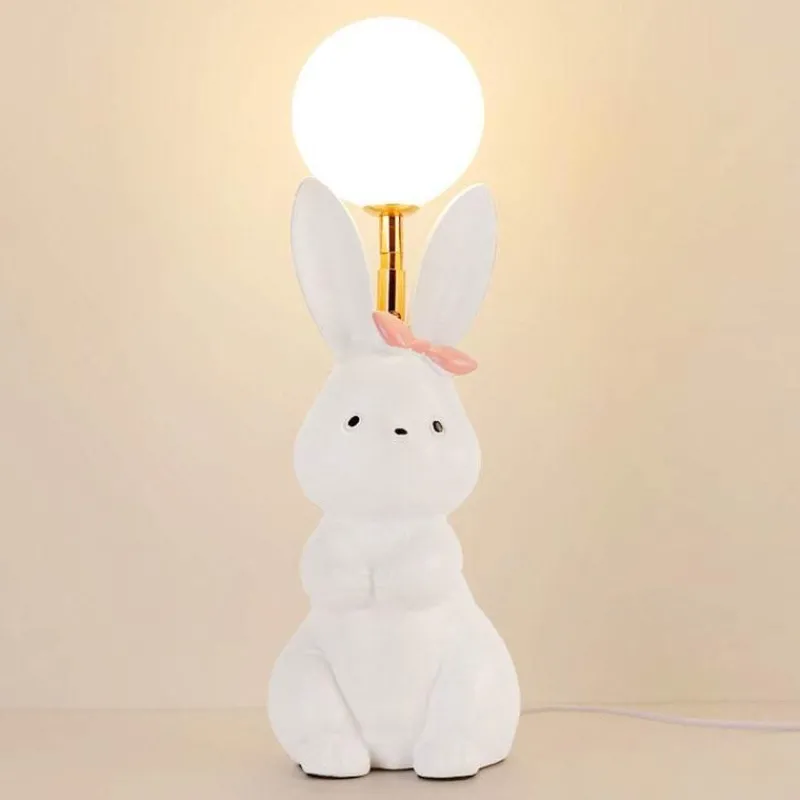 Illuminate Home Beleuchtung-Schicke Tischlampe mit Kaninchenfedern – dekorative Akzentbeleuchtung