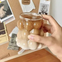 Brew Bliss Küche & Esszimmer-Schlanker Becher aus Glas mit unregelmäßigen Blasen