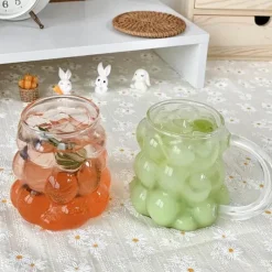 Brew Bliss Küche & Esszimmer-Schlanker Becher aus Glas mit unregelmäßigen Blasen