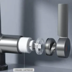 Tranquil Waters Badezimmer|Küche & Esszimmer-Schlanker moderner Wasserfall-Wasserhahn mit Temperaturanzeige