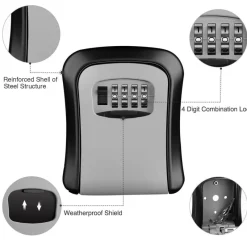 Comfort u0026 Style Gadgets Für Zuhause-Schließfach zur Aufbewahrung von Kombinationsschlüsseln – wetterfester 4-stelliger Sicherheitssafe
