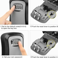 Comfort u0026 Style Gadgets Für Zuhause-Schließfach zur Aufbewahrung von Kombinationsschlüsseln – wetterfester 4-stelliger Sicherheitssafe