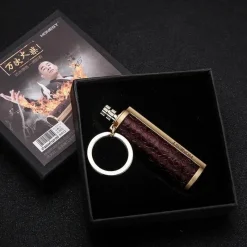 Cozy Living Camping Im Freien|Outdoor-Artikel-Schlüsselanhänger aus Leder mit Metall-Streichholz-Inferno-Feuerzeug – langlebiges Feuerstarter-Accessoire