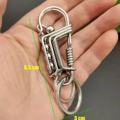 Trail Tech Outdoor-Gadgets|Outdoor-Artikel-Schlüsselanhänger aus mattiertem Edelstahl – elegantes Eisenwebdesign