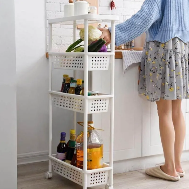 Space Savvy Küche & Esszimmer-Schmales Küchenregal – platzsparender, beweglicher Organizer