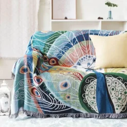 Snug u0026 Soft Bettzeug-Schmetterling Pfau Strick Sofa Decke Abdeckung-SingleDouble Sofa Protector