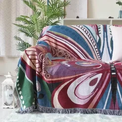 Snug u0026 Soft Bettzeug-Schmetterling Pfau Strick Sofa Decke Abdeckung-SingleDouble Sofa Protector