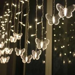 The Gilded Nest Beleuchtung-Schmetterlings-LED-Vorhanglichter - Dekorative Lichterketten