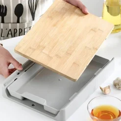Deco Küche & Esszimmer-Schneidebrett mit Schublade – Küchen-Organizer und Aufbewahrungslösung