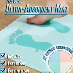 The Blissful Bath Badezimmer-Schnelltrocknende, rutschfeste Badematte – schnelltrocknender Badezimmerteppich