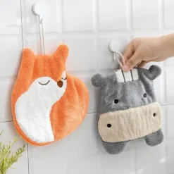 Tom Küche & Esszimmer-Schnelltrocknendes Mikrofasertuch mit Cartoon-Tiermotiv – Korallensamt-Frotteetuch