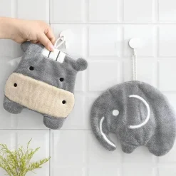Tom Küche & Esszimmer-Schnelltrocknendes Mikrofasertuch mit Cartoon-Tiermotiv – Korallensamt-Frotteetuch