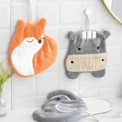 Tom Küche & Esszimmer-Schnelltrocknendes Mikrofasertuch mit Cartoon-Tiermotiv – Korallensamt-Frotteetuch