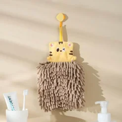 The Blissful Bath Badezimmer-Schnelltrocknendes Plüschhandtuch mit Bärenmotiv – weiches, saugfähiges Badezimmerzubehör