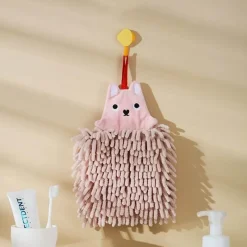 The Blissful Bath Badezimmer-Schnelltrocknendes Plüschhandtuch mit Bärenmotiv – weiches, saugfähiges Badezimmerzubehör