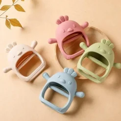 The Decor Haven Babyspielzeug-Schnullerhandschuhe für Babys – Niedliches Beißzubehör aus Silikon