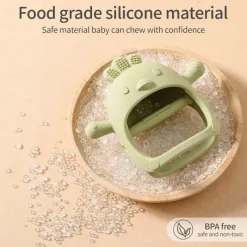 The Decor Haven Babyspielzeug-Schnullerhandschuhe für Babys – Niedliches Beißzubehör aus Silikon