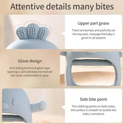 The Decor Haven Babyspielzeug-Schnullerhandschuhe für Babys – Niedliches Beißzubehör aus Silikon