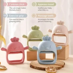 The Decor Haven Babyspielzeug-Schnullerhandschuhe für Babys – Niedliches Beißzubehör aus Silikon