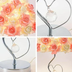 Bright Accents Beleuchtung-Schreibtischlampe aus Rosenkristall – elegante Akzentbeleuchtung für die Inneneinrichtung