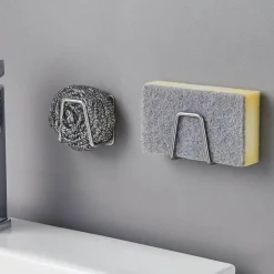 Space Savvy Küche & Esszimmer-Schwammhalter aus Edelstahl für die Spüle – 4er-Pack Küchen-Organizer