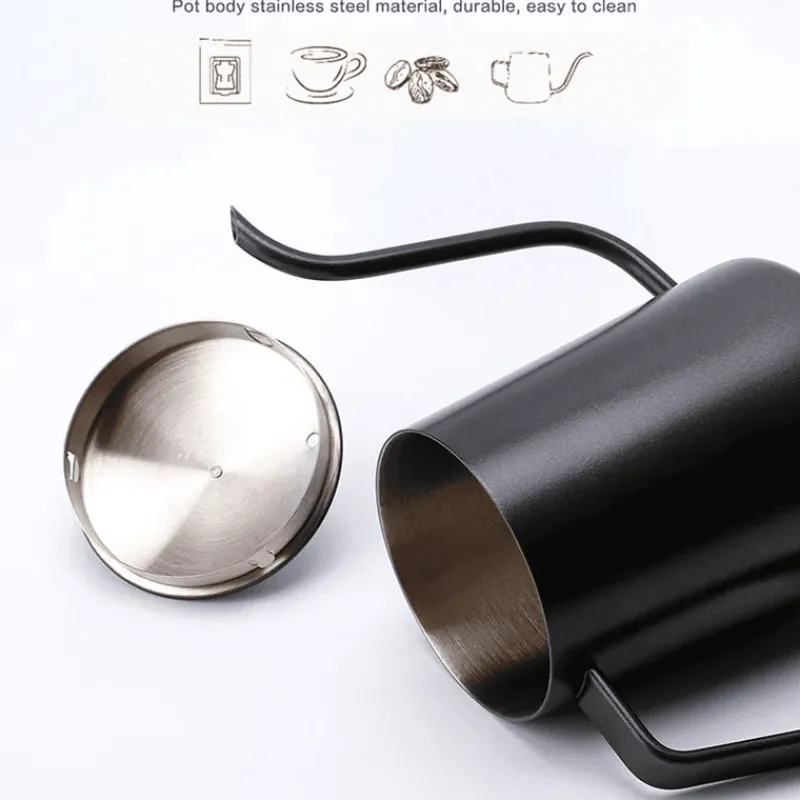 Tom Küche & Esszimmer-Schwanenhalskessel aus Edelstahl – 600 ml Übergießkanne für Kaffee und Tee