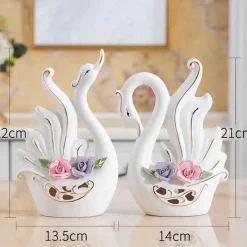 Plates u0026 More Küche & Esszimmer-Schwanenskulpturenpaar - Elegantes Hochzeitsdekor