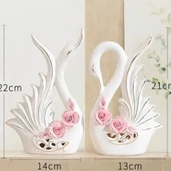 Plates u0026 More Küche & Esszimmer-Schwanenskulpturenpaar - Elegantes Hochzeitsdekor