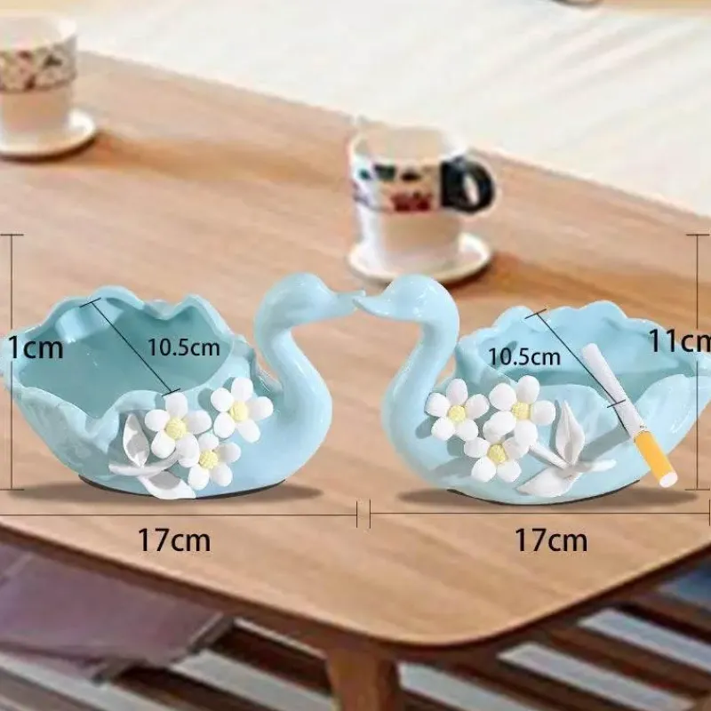 Plates u0026 More Küche & Esszimmer-Schwanen-Tablett-Set aus Keramik – elegante Obstschale und Aschenbecher für die Heimdekoration