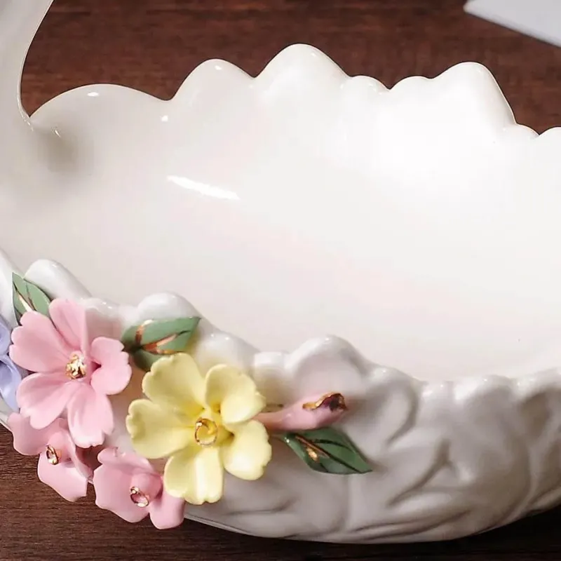 Plates u0026 More Küche & Esszimmer-Schwanen-Tablett-Set aus Keramik – elegante Obstschale und Aschenbecher für die Heimdekoration