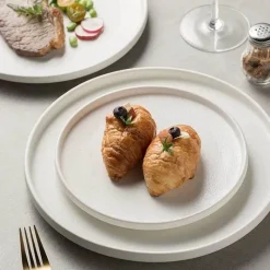 Elegance at the Table Küche & Esszimmer-Schwarzer Keramik-Essteller – Steak-Salat-Mittagessentablett für Restaurantgeschirr