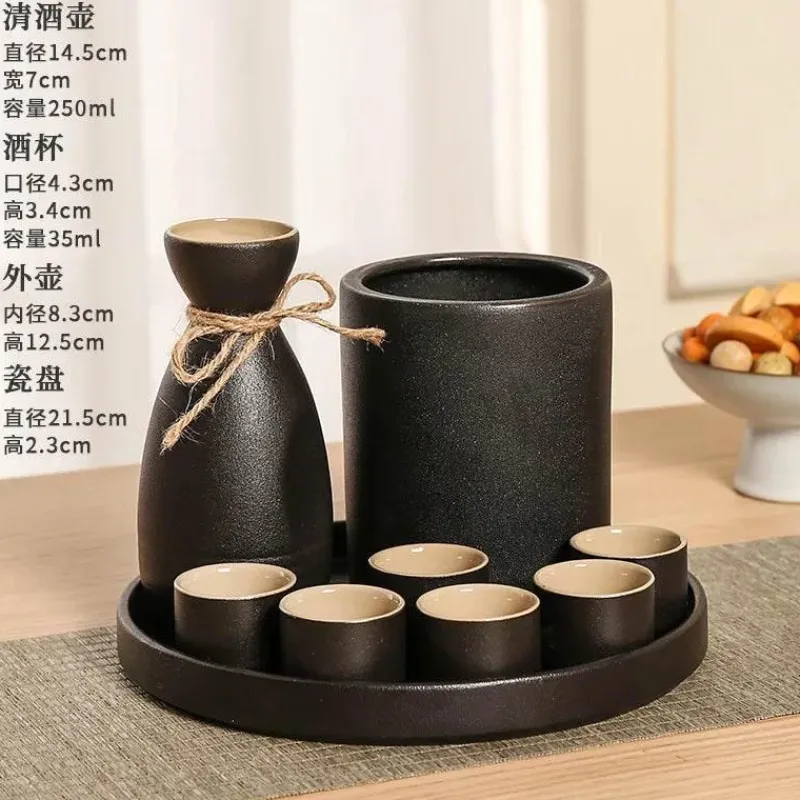 Elegance at the Table Küche & Esszimmer-Schwarzer Weinwärmer aus Keramik für Sake – handgefertigtes japanisches Design