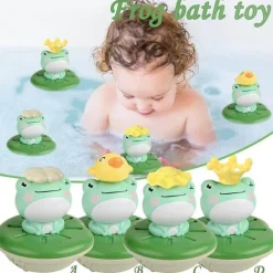 The Decor Haven Babyspielzeug-Schwimmender Froschsprinkler – rotierendes Wasserspielzeug für Kinder