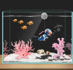 TailTrend Haustierzubehör|Haustierspielzeug-Schwimmendes Taucher-Aquarium-Ornament – Unterwasser-Dekor-Akzent