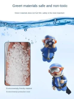 TailTrend Haustierzubehör|Haustierspielzeug-Schwimmendes Taucher-Aquarium-Ornament – ​​Unterwasser-Dekor-Akzent