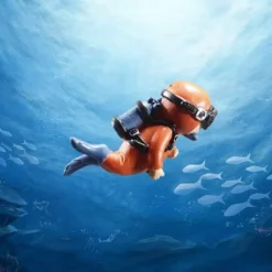 TailTrend Haustierzubehör|Haustierspielzeug-Schwimmendes Taucher-Aquarium-Ornament – ​​Unterwasser-Dekor-Akzent