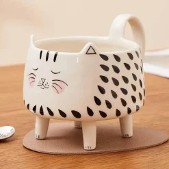 Plates u0026 More Küche & Esszimmer-Süße Kaffeetasse mit Katzenmotiv – bezaubernde Keramiktasse für Frauen und Mädchen