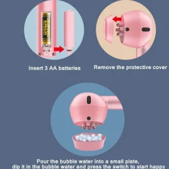 The Decor Haven Babyspielzeug-Seifenblasen-Spielzeug – Kreatives automatisches Kopfhörer-Design