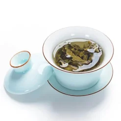 Plates u0026 More Küche & Esszimmer-Seladon-Kung-Fu-Teeset – 140 ml Gaiwan für Pu-Erh-Tee