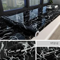 Timeless Touch Küche & Esszimmer-Selbstklebende, wasserdichte Tapete mit Marmoreffekt