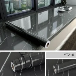 Timeless Touch Küche & Esszimmer-Selbstklebende, wasserdichte Tapete mit Marmoreffekt