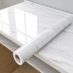 Timeless Touch Küche & Esszimmer-Selbstklebende, wasserdichte Tapete mit Marmoreffekt