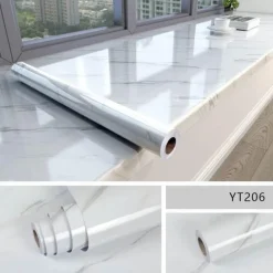 Timeless Touch Küche & Esszimmer-Selbstklebende, wasserdichte Tapete mit Marmoreffekt