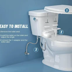 Tranquil Touch Mobilitäts- Und Support-Tools|Gesundheits-Gadgets-Selbstreinigendes Bidet mit Doppeldüse – Hygienisches Badezimmer-Upgrade