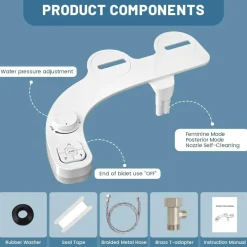 Tranquil Touch Mobilitäts- Und Support-Tools|Gesundheits-Gadgets-Selbstreinigendes Bidet mit Doppeldüse – Hygienisches Badezimmer-Upgrade