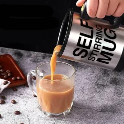 Brew Bliss Küche & Esszimmer-Selbstrührender Isolierbecher – Reisebecher mit automatischer Temperaturregelung